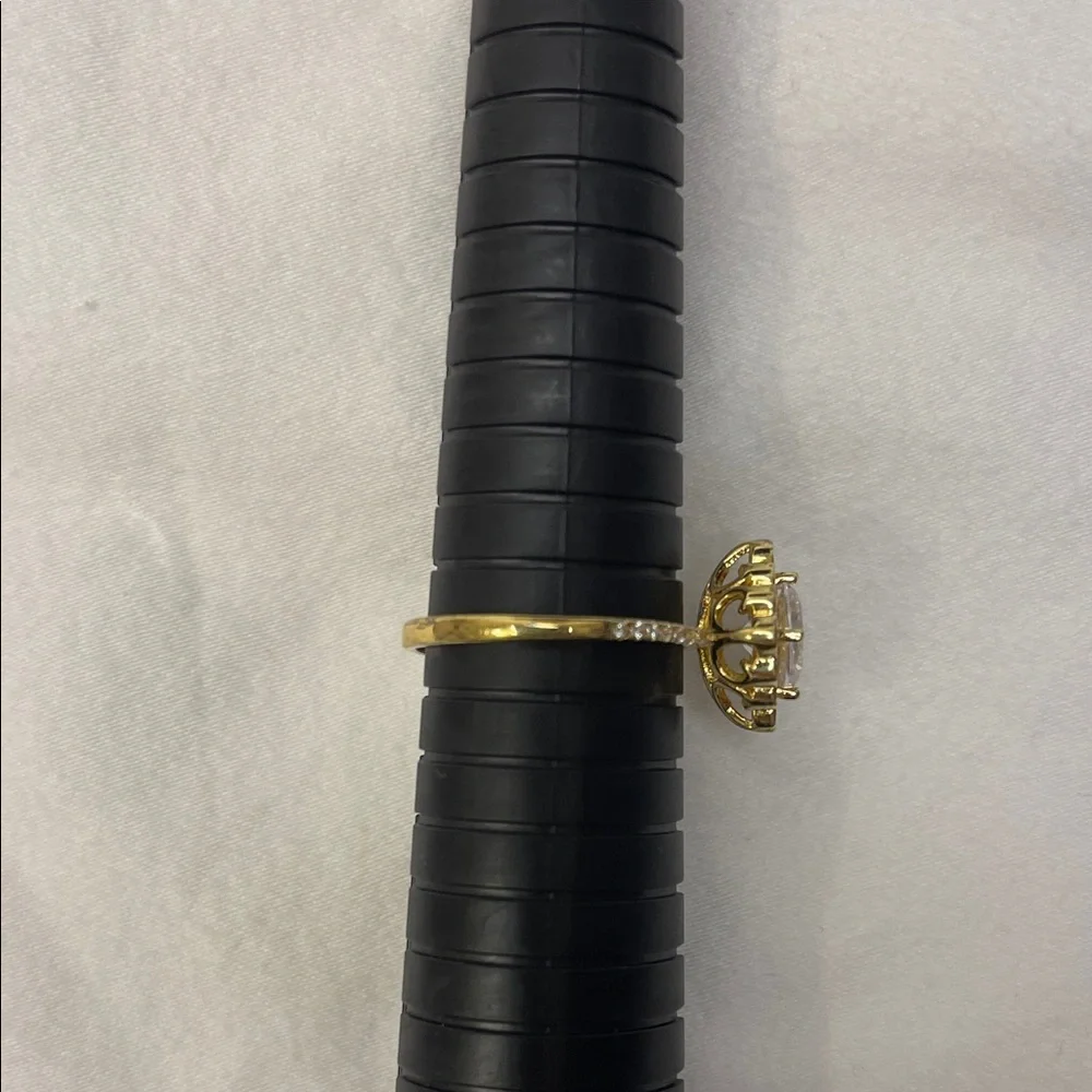 Sterling 925 Ring NWOT Gold and Rhinestone Size 10.75